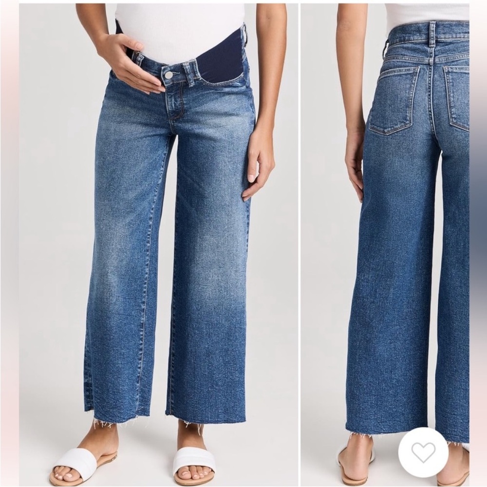 DL1961 Maternity Hepburn Wide Leg Jeans in east lake vintage wash, size 27 - Picture 2 of 11